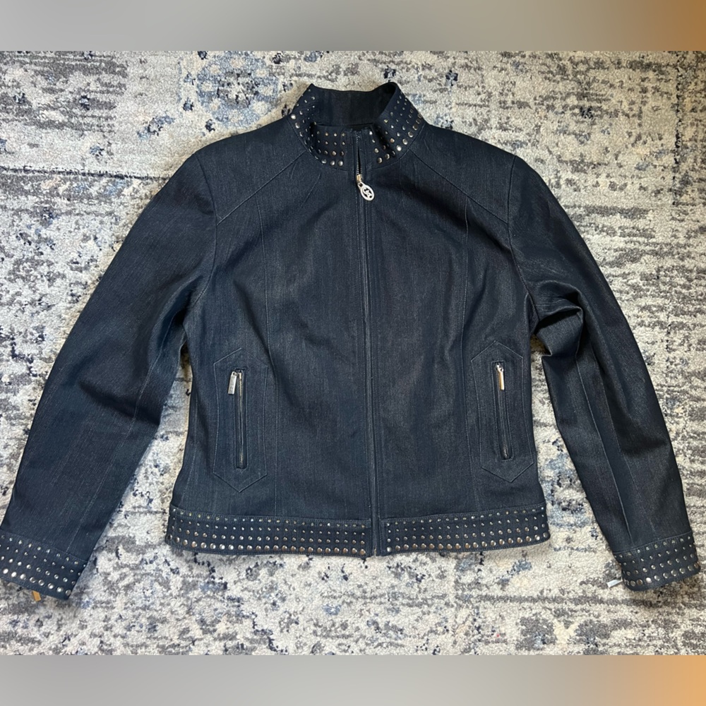 Christine Alexander Studded Dark Denim Jacket